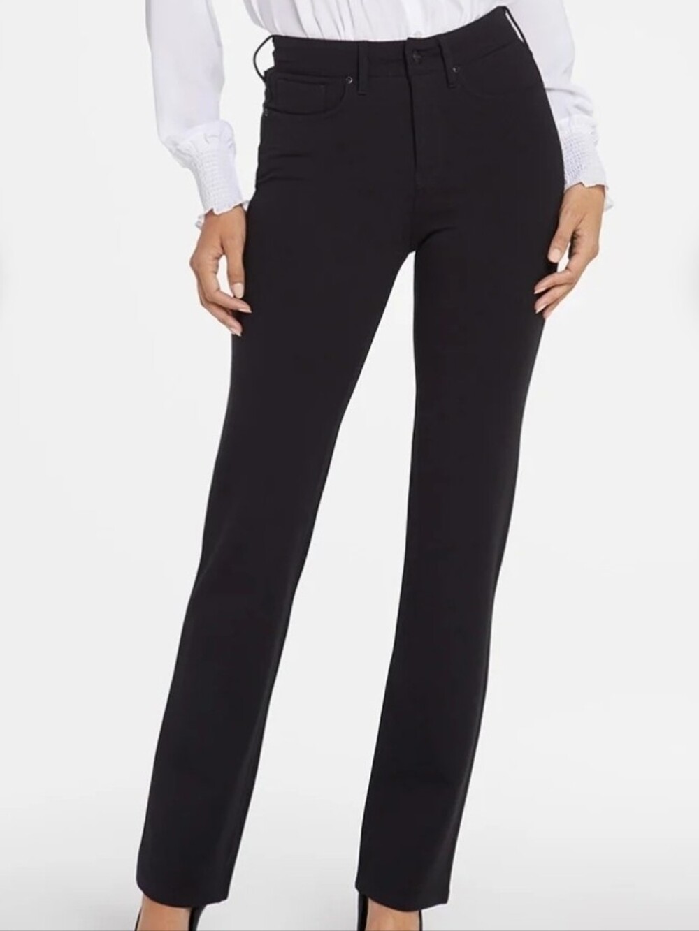 NYDJ Marilyn Straight Ponte Pants - Black